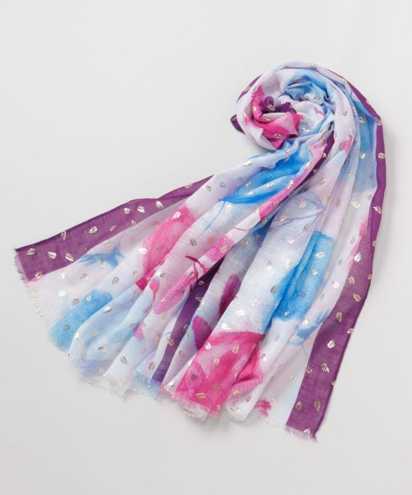 Watercolor Print Lightweight Stole by AMINA - Ametsuchi
