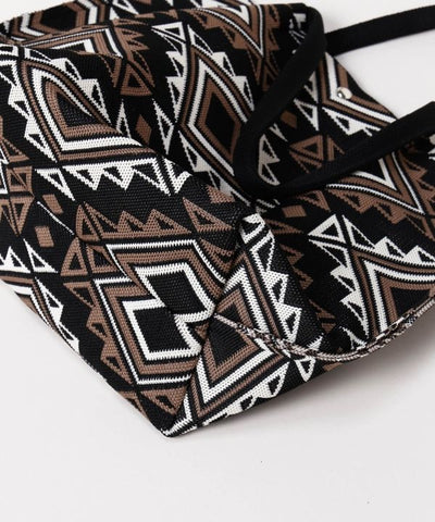 Geometric Print Tote Bag by AMINA - Ametsuchi