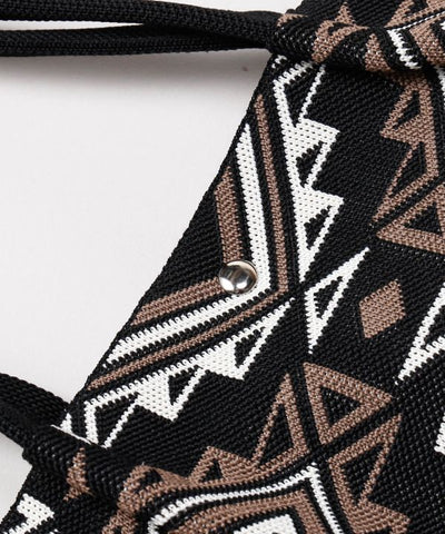 Geometric Print Tote Bag by AMINA - Ametsuchi