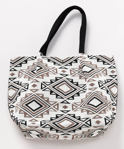 Geometric Print Tote Bag by AMINA - Ametsuchi
