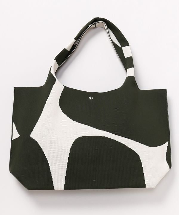 Curved Pattern Tote Bag by AMINA - Ametsuchi