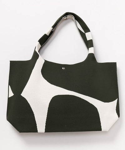 Curved Pattern Tote Bag by AMINA - Ametsuchi