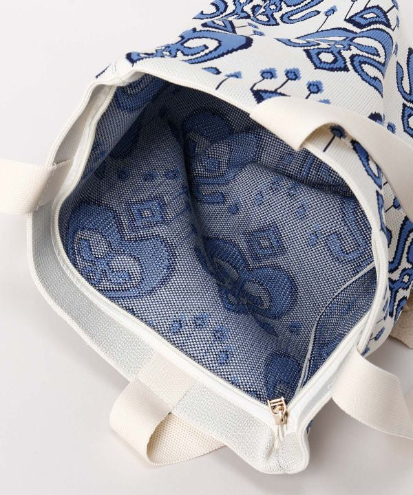Vertical Print Tote Bag by AMINA - Ametsuchi