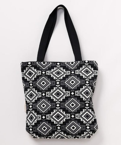 Vertical Print Tote Bag by AMINA - Ametsuchi