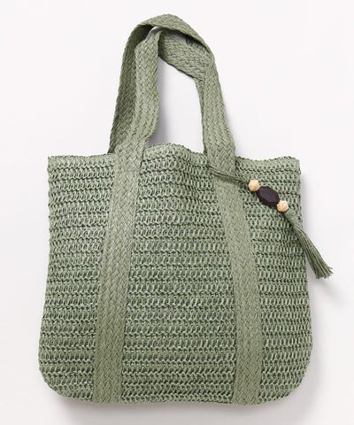 Woven Tassel Tote Bag by AMINA - Ametsuchi