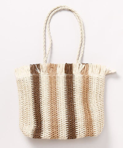 Woven Stripe Shoulder Bag by AMINA - Ametsuchi