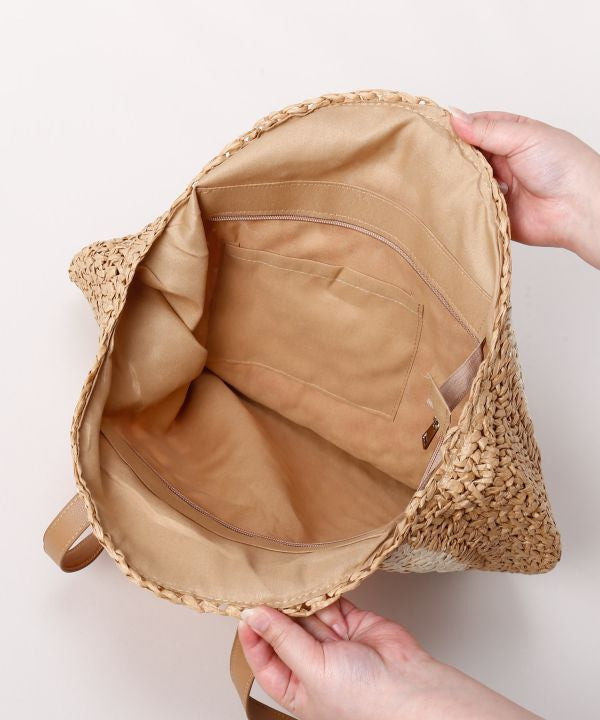 Woven Circle Pattern Bag by AMINA - Ametsuchi
