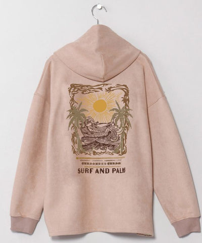Hawaiian Landscape Embroidered Hoodie - SURF＆Palms