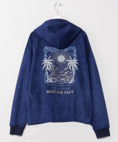Hawaiian Landscape Embroidered Hoodie - SURF＆Palms
