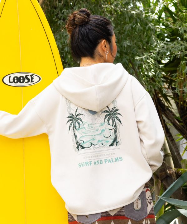 Hawaiian Landscape Embroidered Hoodie - SURF＆Palms