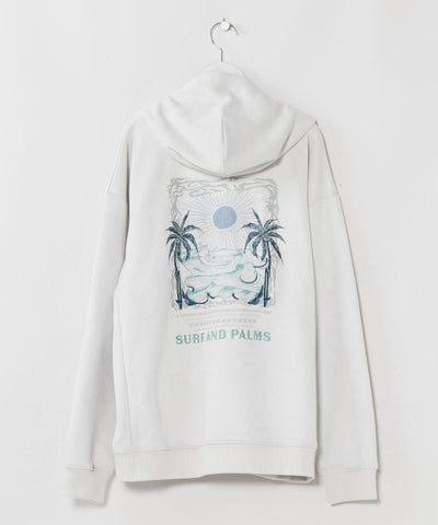 Hawaiian Landscape Embroidered Zip Hoodie - SURF＆Palms