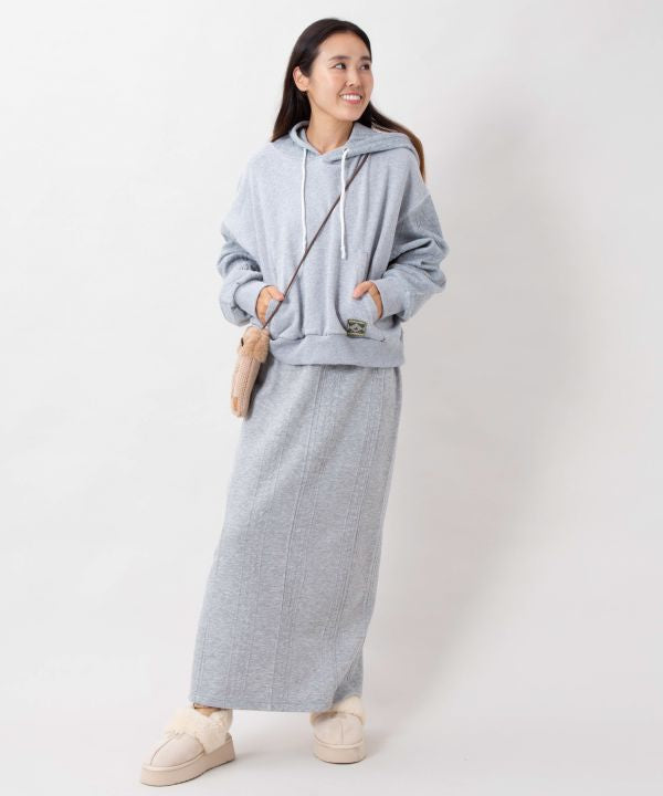 Embroidered Flocked Knit Hood Top - SURF＆Palms