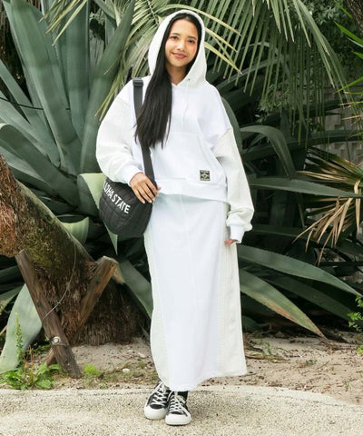 Embroidered Flocked Knit Hood Top - SURF＆Palms