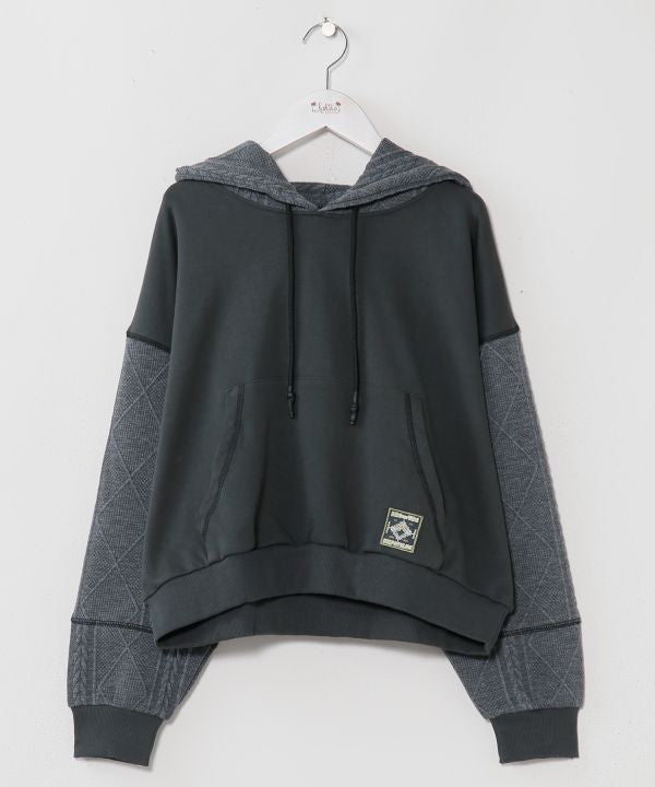 Embroidered Flocked Knit Hood Top - SURF＆Palms