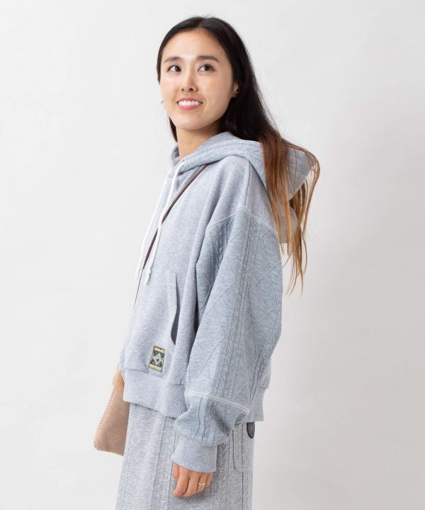 Embroidered Flocked Knit Hood Top - SURF＆Palms