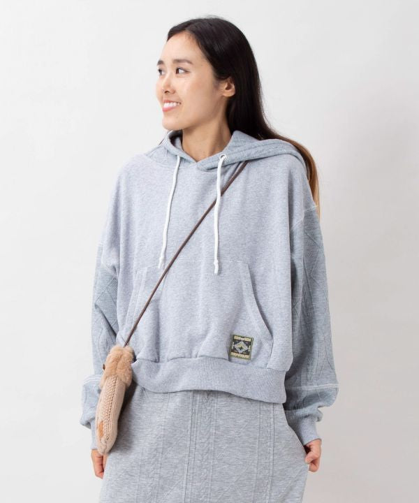 Embroidered Flocked Knit Hood Top - SURF＆Palms