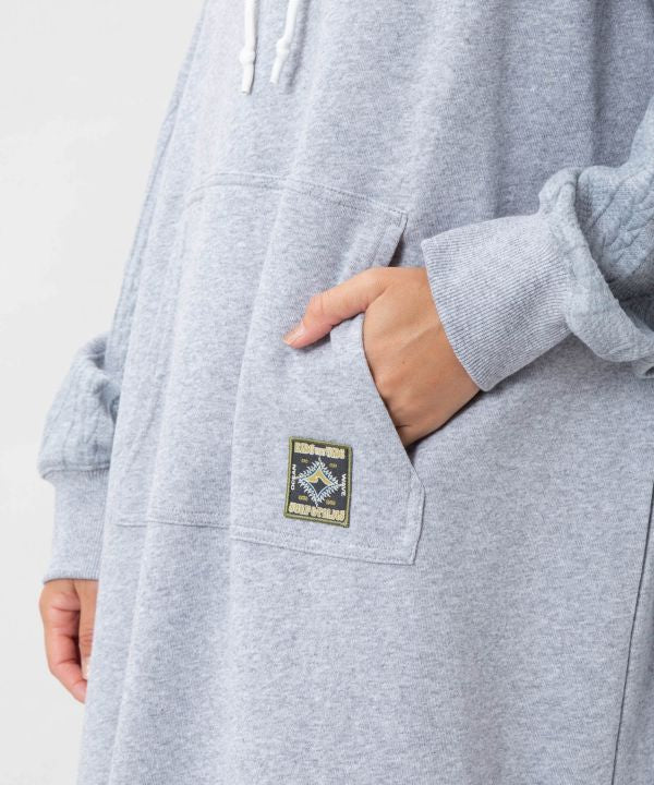 Embroidered Flocked Knit Hood Dress - SURF＆Palms