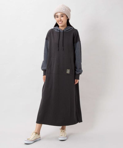 Embroidered Flocked Knit Hood Dress - SURF＆Palms