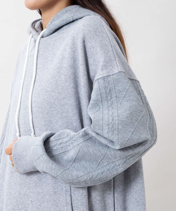 Embroidered Flocked Knit Hood Dress - SURF＆Palms