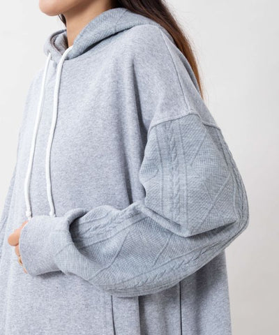 Embroidered Flocked Knit Hood Dress - SURF＆Palms