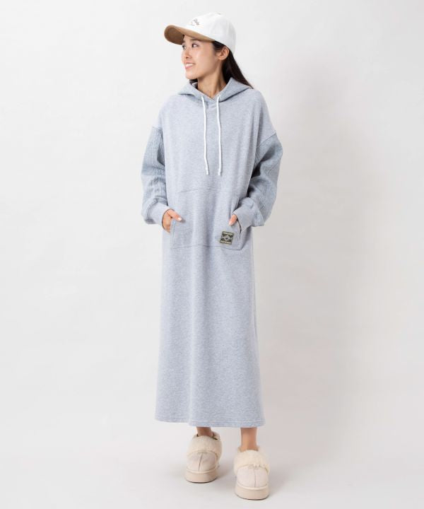 Embroidered Flocked Knit Hood Dress - SURF＆Palms