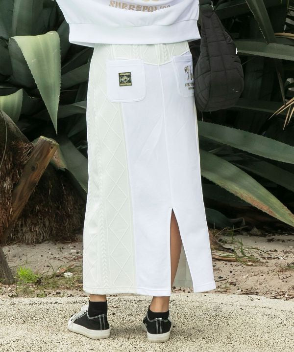 Hawaiian Embroidered Knit Long Skirt - SURF＆Palms