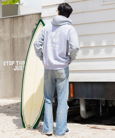 Embroidered Flocked Knit Hood Top - SURF＆Palms