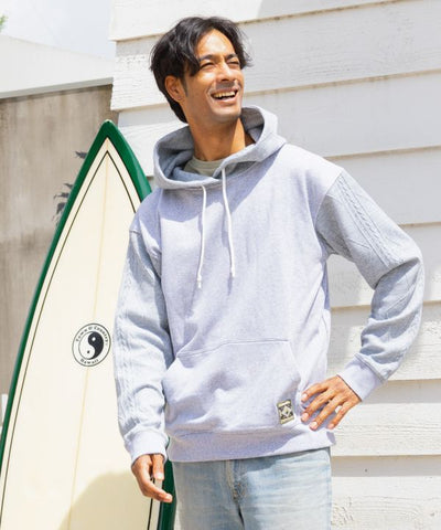 Embroidered Flocked Knit Hood Top - SURF＆Palms