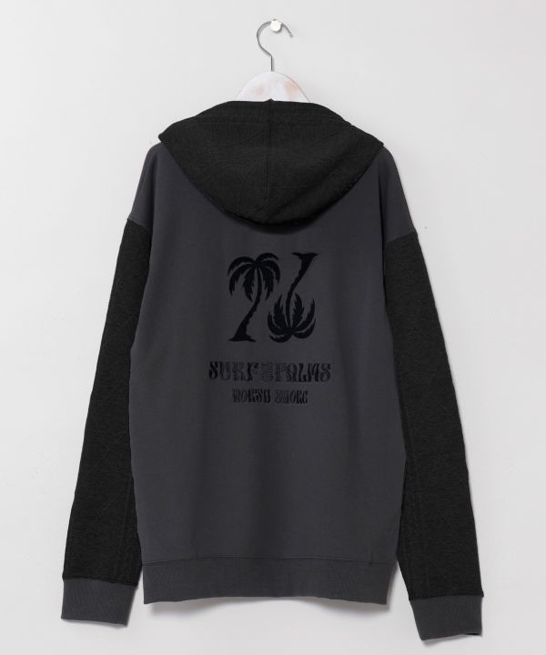 Embroidered Flocked Knit Hood Top - SURF＆Palms