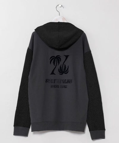 Embroidered Flocked Knit Hood Top - SURF＆Palms