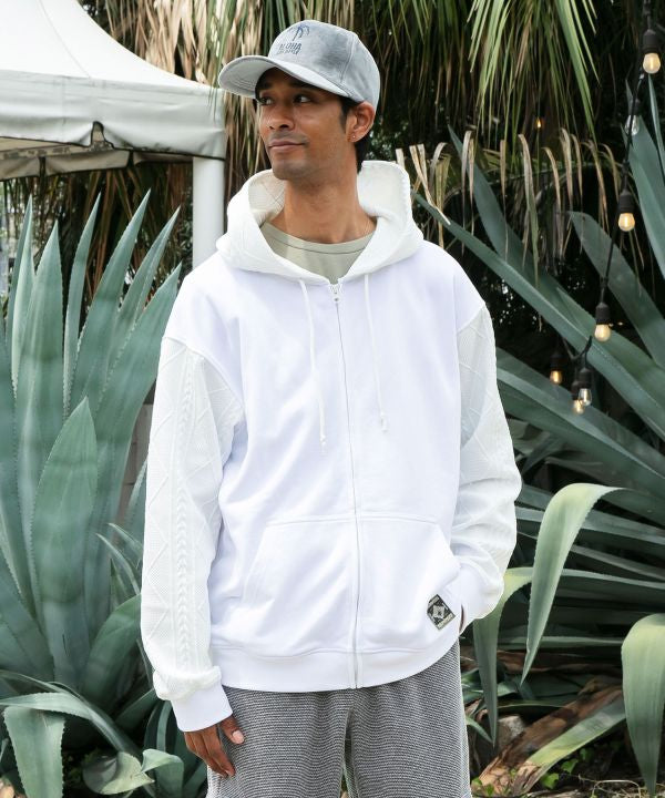 Hawaiian Embroidered Knit Zip Up Hoodie - SURF＆Palms