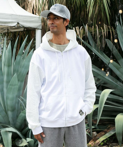 Hawaiian Embroidered Knit Zip Up Hoodie - SURF＆Palms