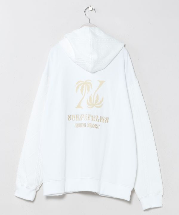 Hawaiian Embroidered Knit Zip Up Hoodie - SURF＆Palms