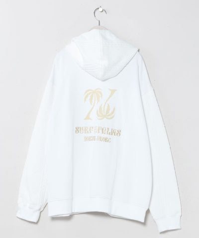 Hawaiian Embroidered Knit Zip Up Hoodie - SURF＆Palms