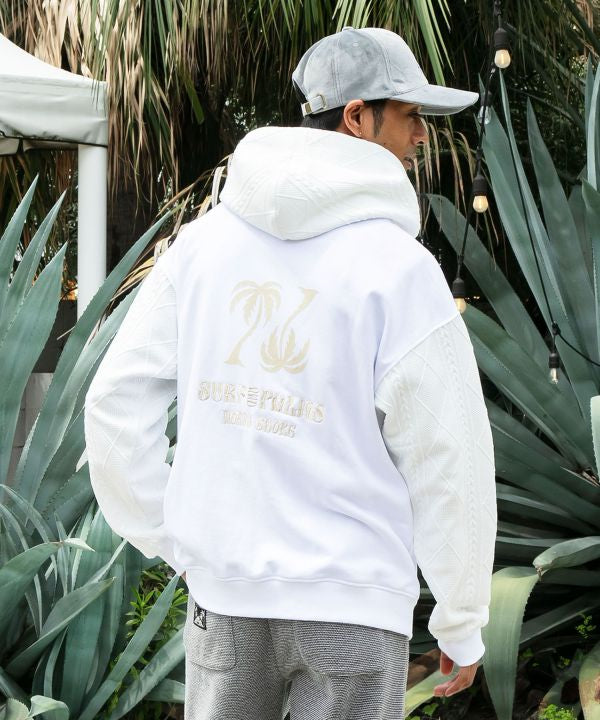 Hawaiian Embroidered Knit Zip Up Hoodie - SURF＆Palms