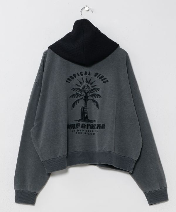 Washed Knit Hooded Top - SURF＆Palms