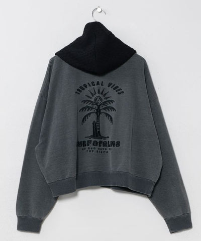 Washed Knit Hooded Top - SURF＆Palms