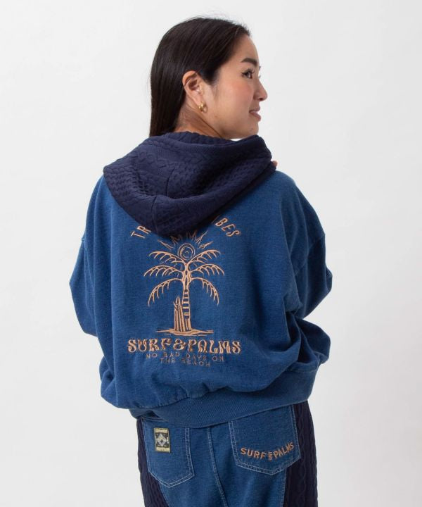 Washed Knit Hooded Top - SURF＆Palms