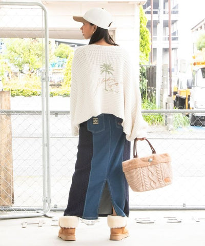 Washed Knit Long Skirt - SURF＆Palms