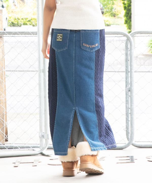 Washed Knit Long Skirt - SURF＆Palms
