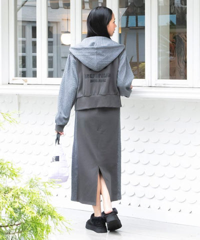 Embroidered Knit Hoodie Dress Set - SURF＆Palms