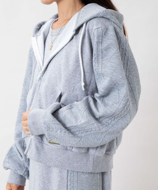 Embroidered Knit Hoodie Dress Set - SURF＆Palms