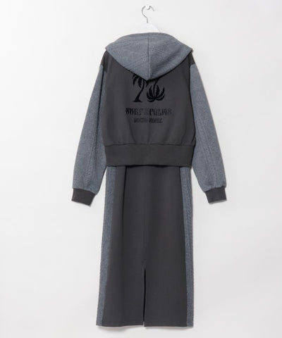 Embroidered Knit Hoodie Dress Set - SURF＆Palms