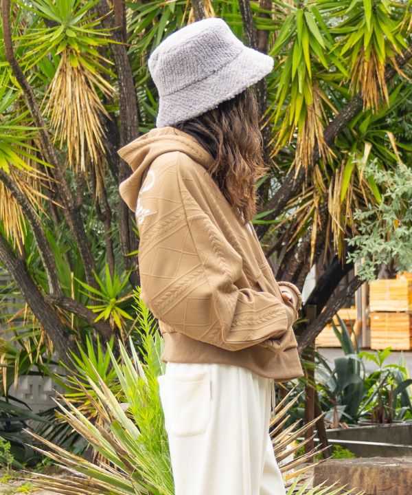 SURF＆Palms Embroidered Knit Hooded Top