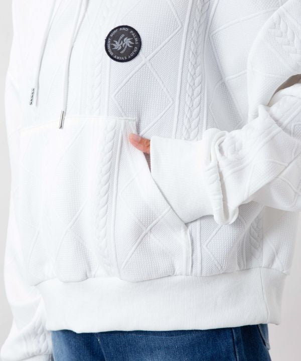 SURF＆Palms Embroidered Knit Hooded Top