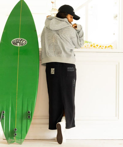 SURF＆Palms Embroidered Knit Hooded Top