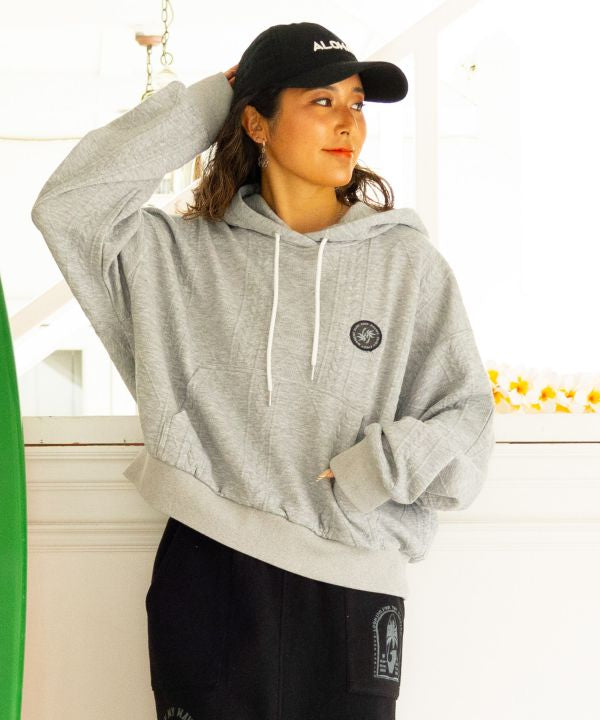 SURF＆Palms Embroidered Knit Hooded Top