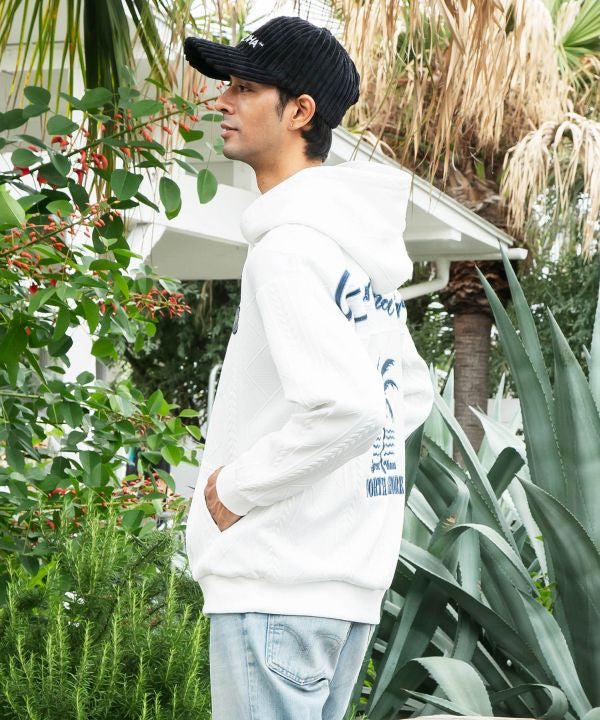 SURF＆Palms Unisex Embroidered Hooded Top