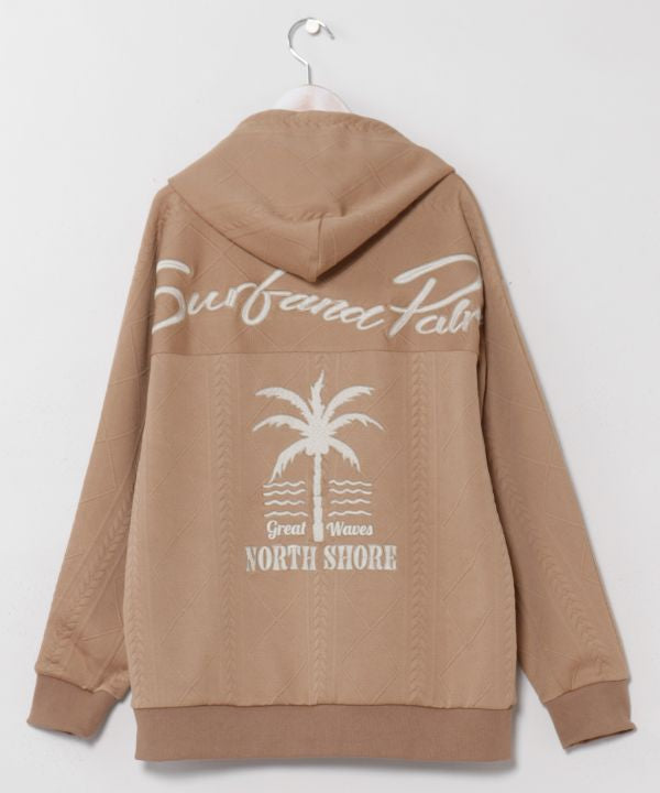 SURF＆Palms Unisex Embroidered Hooded Top by Kahiko - Ametsuchi