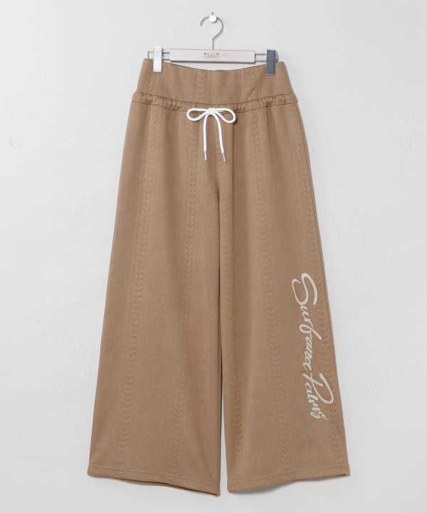 Embroidered Textured Knit Pants - SURF＆Palms by Kahiko - Ametsuchi